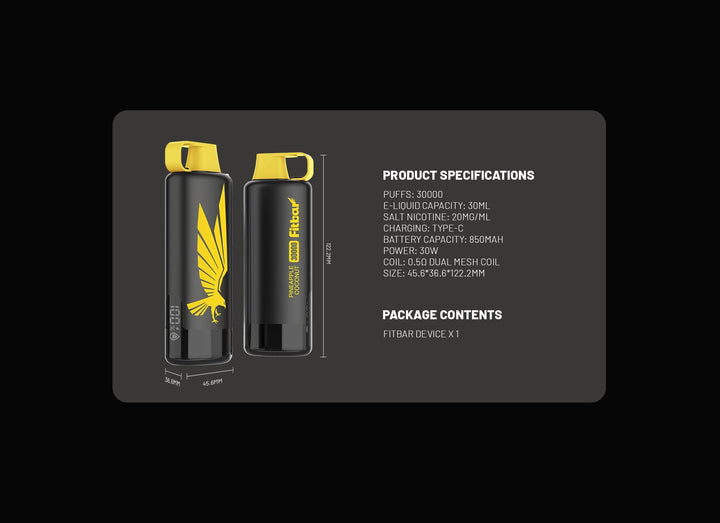 FITBAR DTL DISPOSABLE DEVICE 30,000 PUFFS - Dubai Vape King