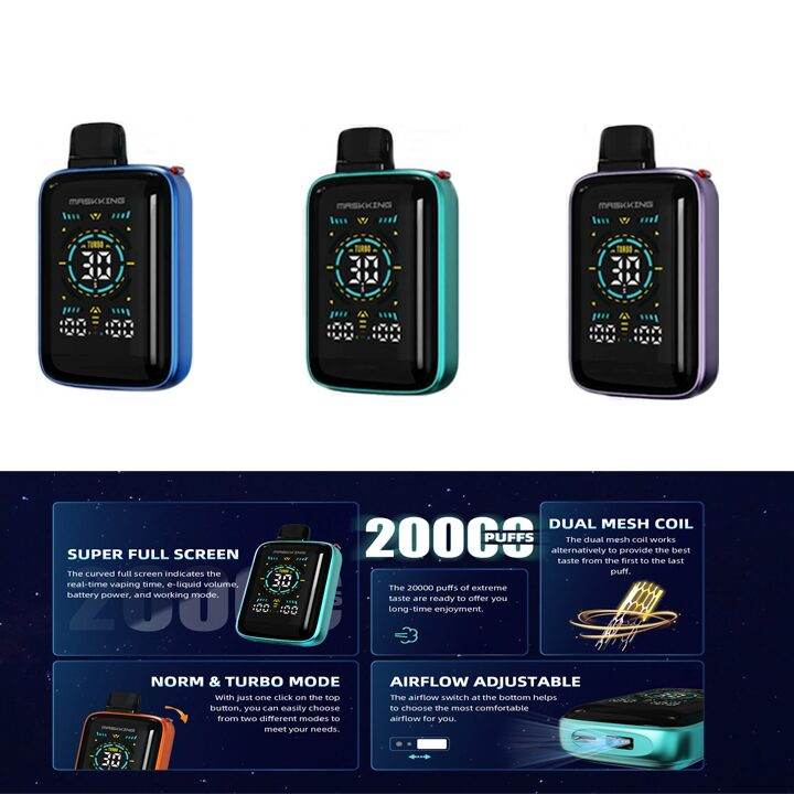 Maskking Vimaxi 20000 Puffs Disposable Vape – 0mg Nicotine - Vape King