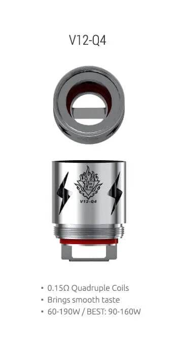 SMOK V12-Q4 Coils – 0.15Ω Quadruple Coil (Pack of 3) - Vape King