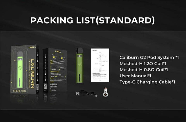 Uwell Caliburn G2 Pod Kit – 750mAh Refillable MTL Vape System - Vape King