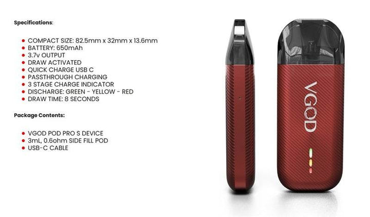 VGOD Pod Pro S – 1000mAh Refillable Pod Kit - Vape King