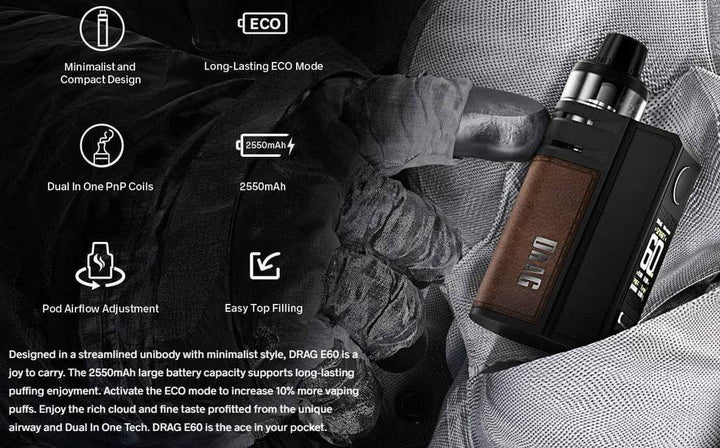 Voopoo Drag E60 Pod Kit – 2550mAh 60W - Vape King