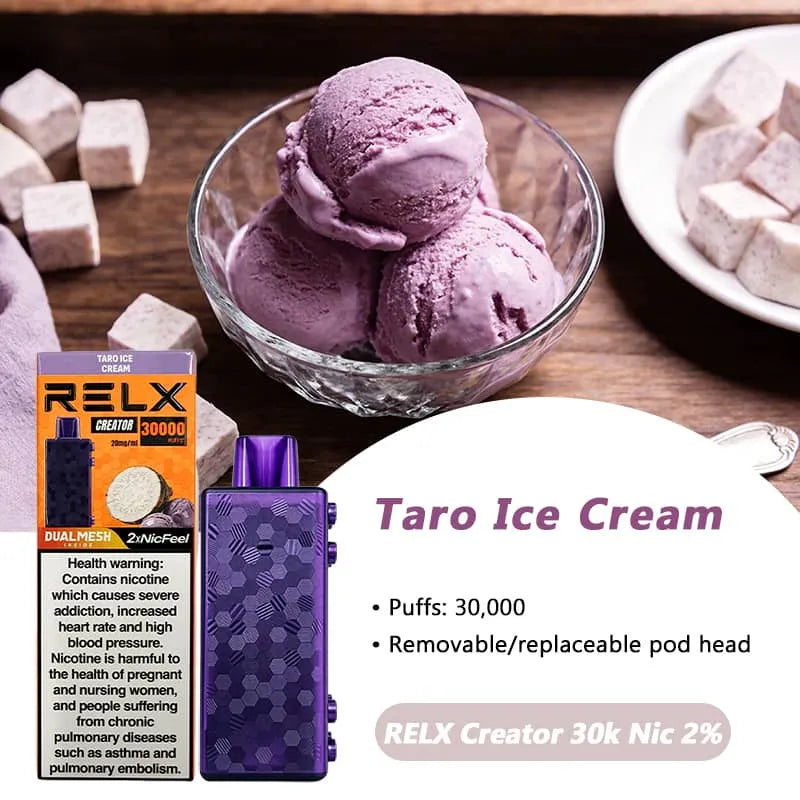 relx pod taro Creator Pods 30000 Puffs Choose Flavor:Gold Tobacco Just in Thunder XL: Digital 510-Thread