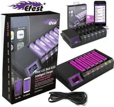 Efest LUC Blu4 Bluetooth Smart LCD battery charger Support Android, IOS - Dubai Vape King