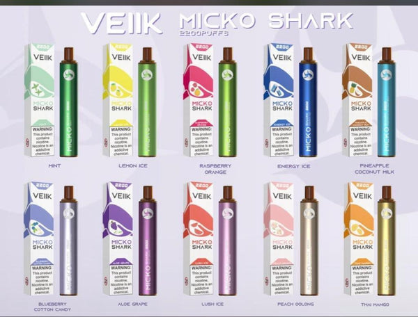 VEIIK MICKO SHARK 2200 PUFFS DISPOSABLE VAPE - Dubai Vape King